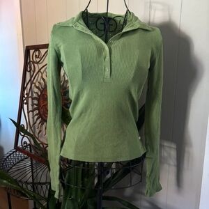 American Eagle Outfitters Green Button Down Shirt